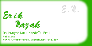 erik mazak business card